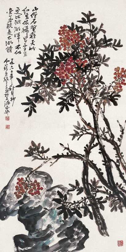 王个簃 花卉 立轴